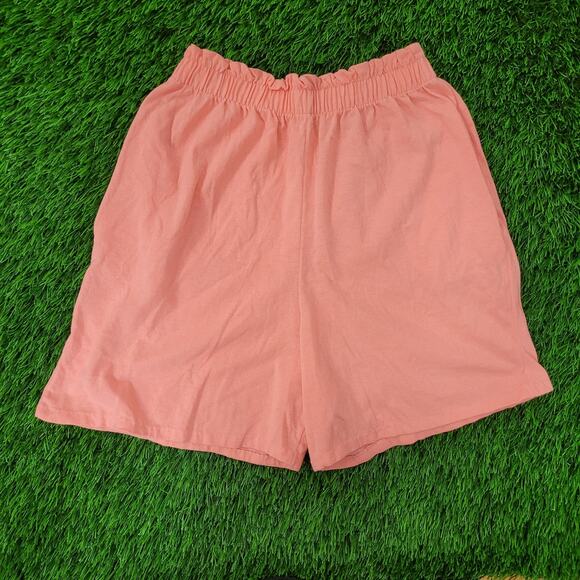 Vintage 80s MOD High-Rise Paperbag Shorts Womens XS/S Peach - Picture 1 of 14